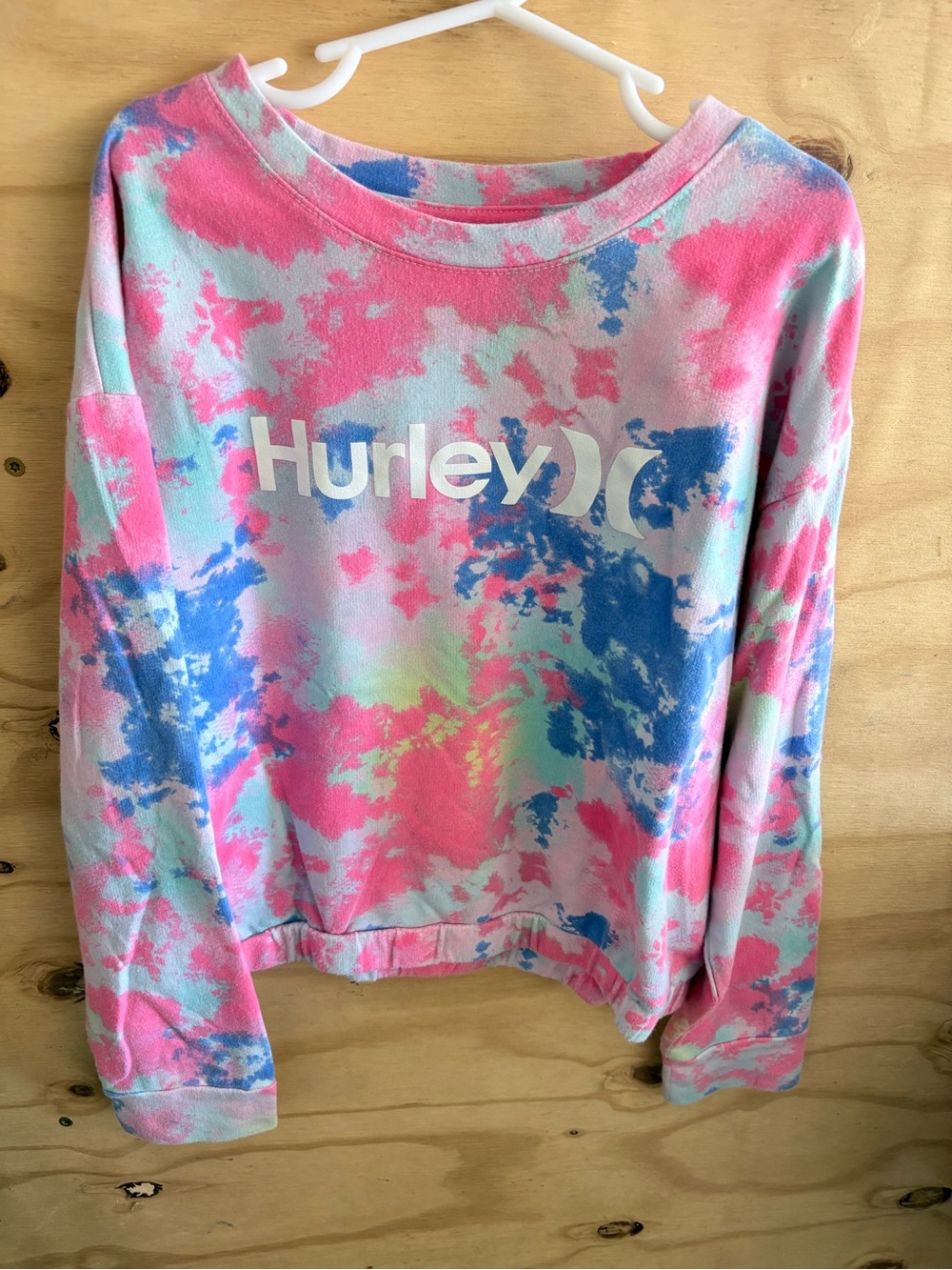 Hurley Pink Tie-Dye Crewneck Sweater